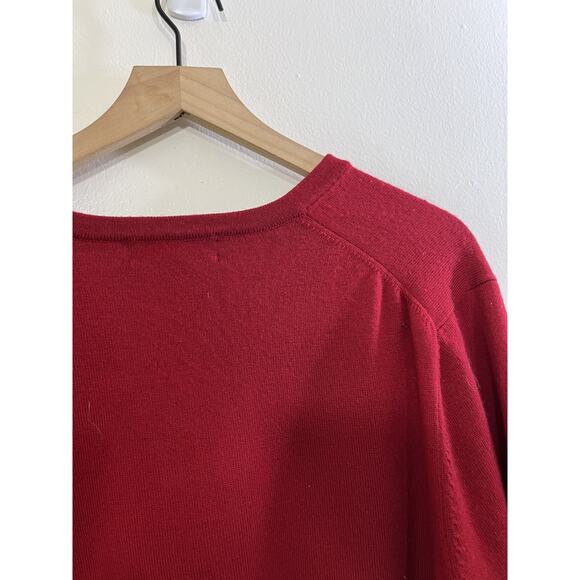 Brooks Brothers Merino Wool Preppy Grandpa Sweater L Academia Quiet Luxury Red - Picture 9 of 13